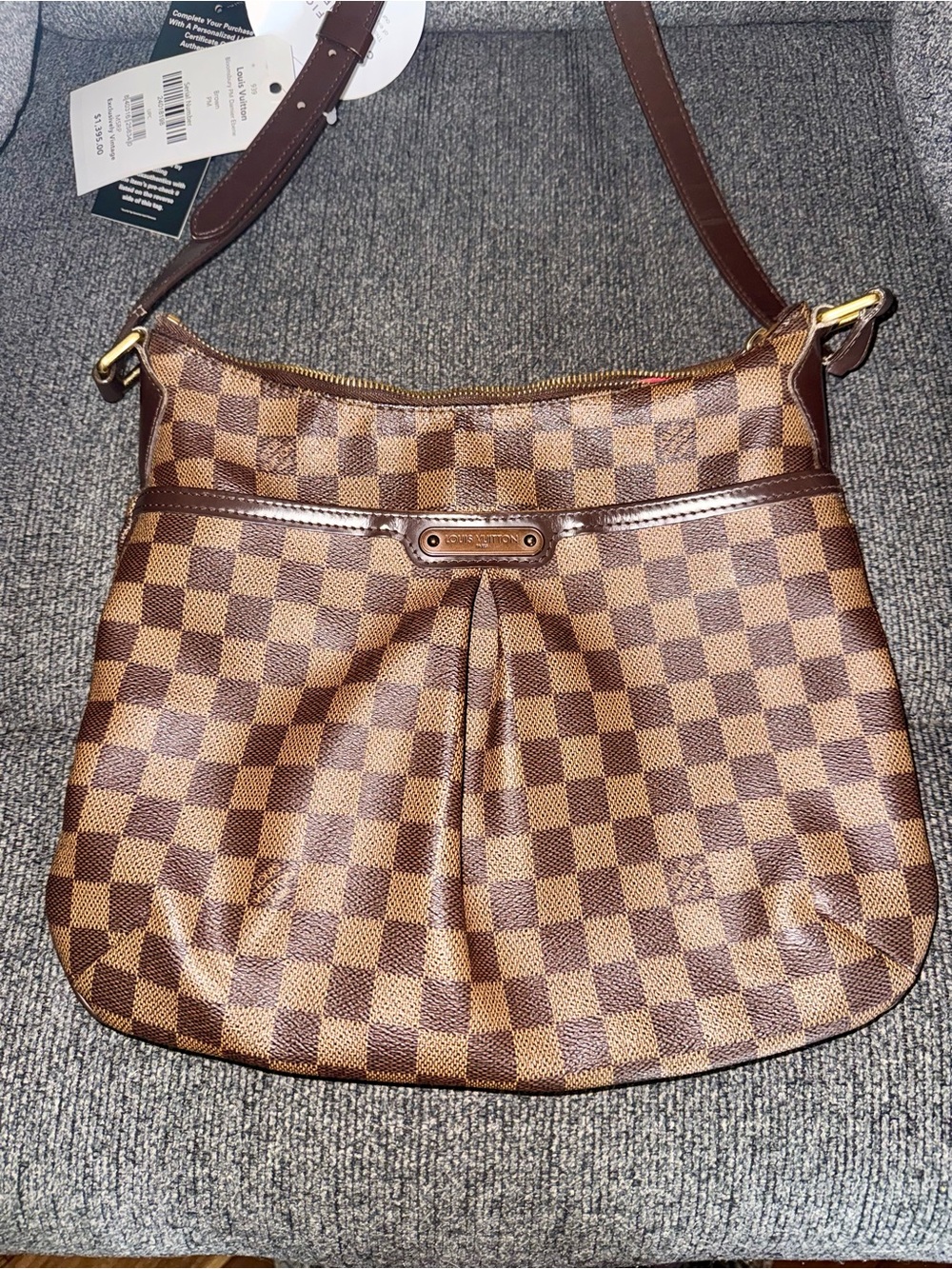 Damier Pattern Brown Crossbody Shoulder Bag
